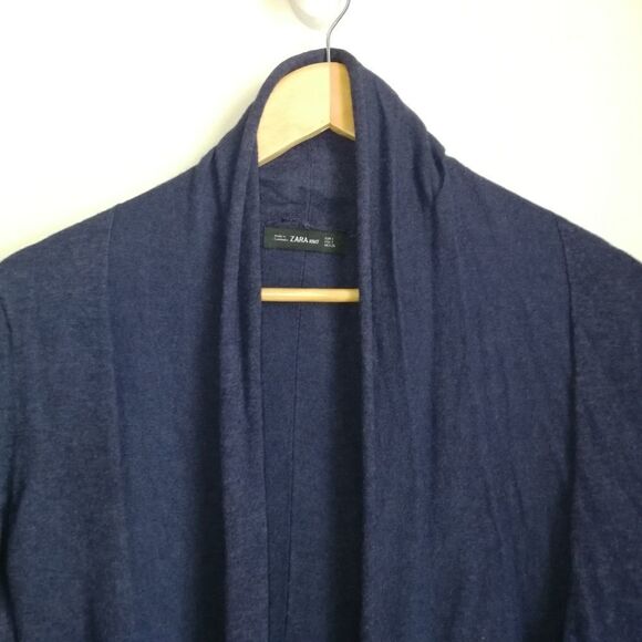 ZARA Purple / Blue Thin Knit Casual Open Front Cardigan Size Small - Picture 7 of 13